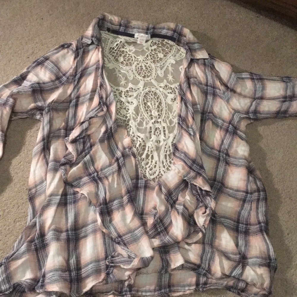 Flannel cardigan. Never worn.
